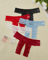 Women Sexy Lingeries 5sets Crotchless Panties